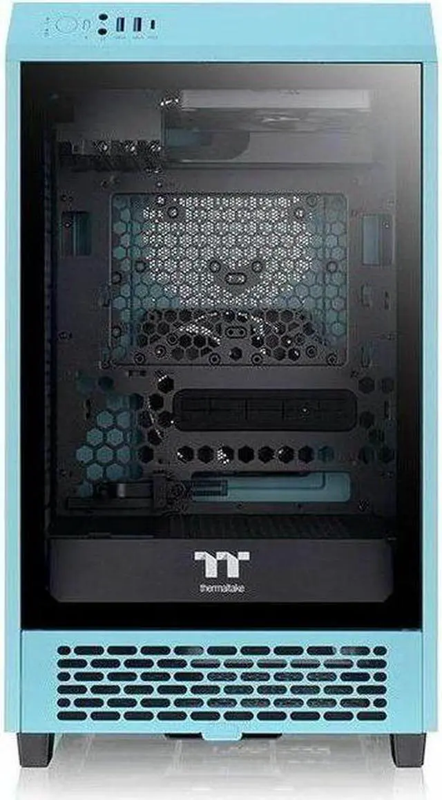 Alt view image 8 of 8 - Thermaltake Tower 200 Mini-ITX Computer Case; 2x140mm Pre-Installed CT140 Fans; Supports GPU Length Up to 380mm; CA-1X9-00SBWN-00; Turquoise; 3 Year Warranty