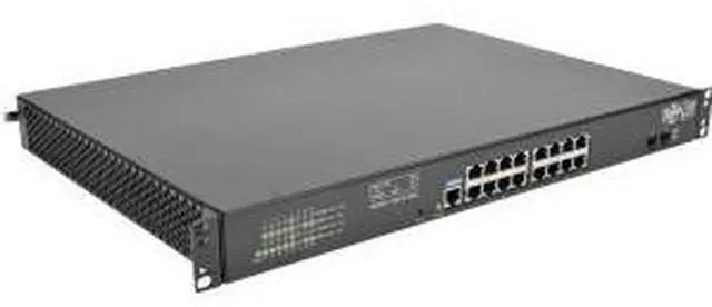 Alt view image 11 of 11 - Tripp Lite 16-Port Gigabit Ethernet Switch L2 Managed W/ 8-Outlet Pdu 120V