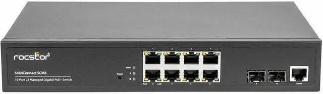 Main image of Rocstor SolidConnect SCM8 8-Port PoE+ Gigabit L2 Managed Ethernet Switch