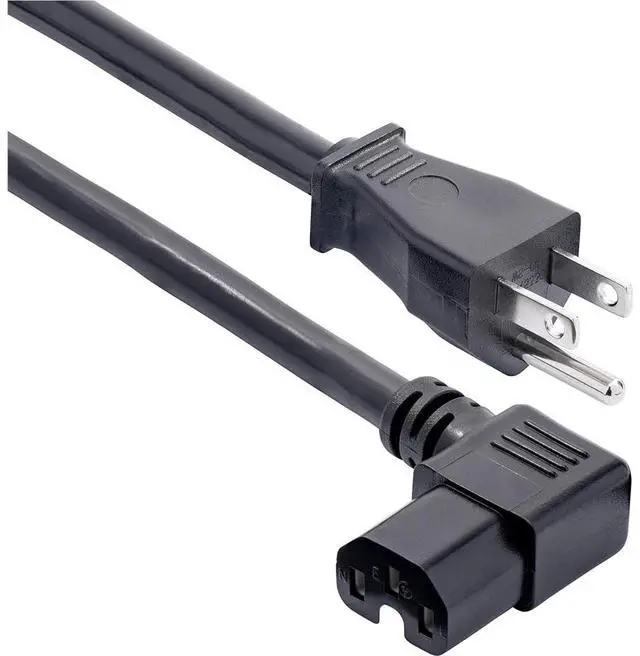 Main image of STARTECH 8FT (2.4M) HEAVY DUTY POWER CORD, NEMA 5-15P TO RIGHT ANGLE C15, 15A 125V, 14AWG