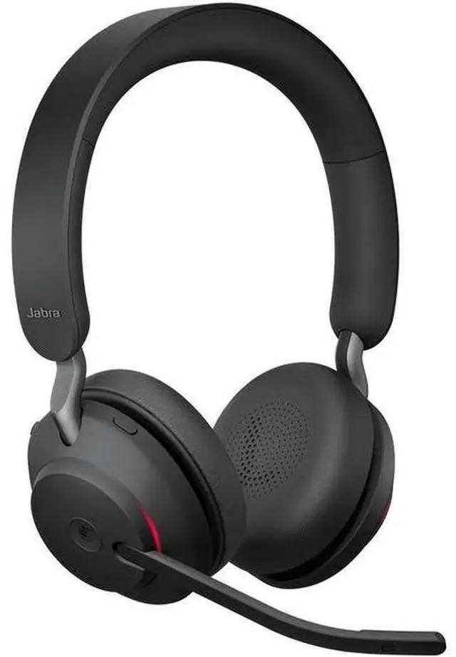 Alt view image 8 of 8 - Jabra Evolve2 65 MS Wireless Headphones with Link380a, Stereo, Black – Wireless Bluetooth Headset for Calls and Music, 37 Hours of Battery Life, Passive Noise Cancelling Headphones