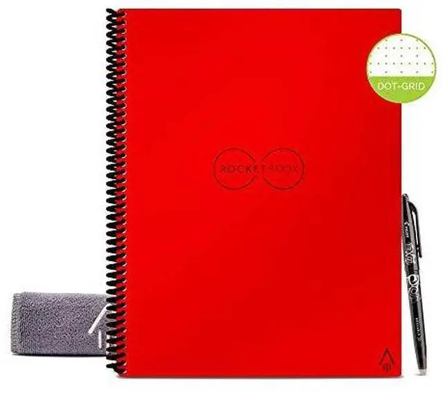 Alt view image 2 of 8 - Rocketbook Core Reuasble Smart Notebook 8.5x11" Dot-Grid 32 Pages Red EVRLKCBG