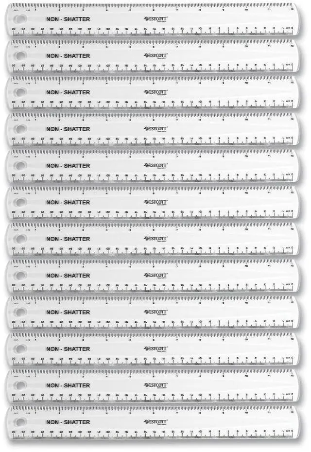 Main image of Westcott Non-Shatter Flexible Ruler Standard/Metric 12" Clear 12/Box 17725