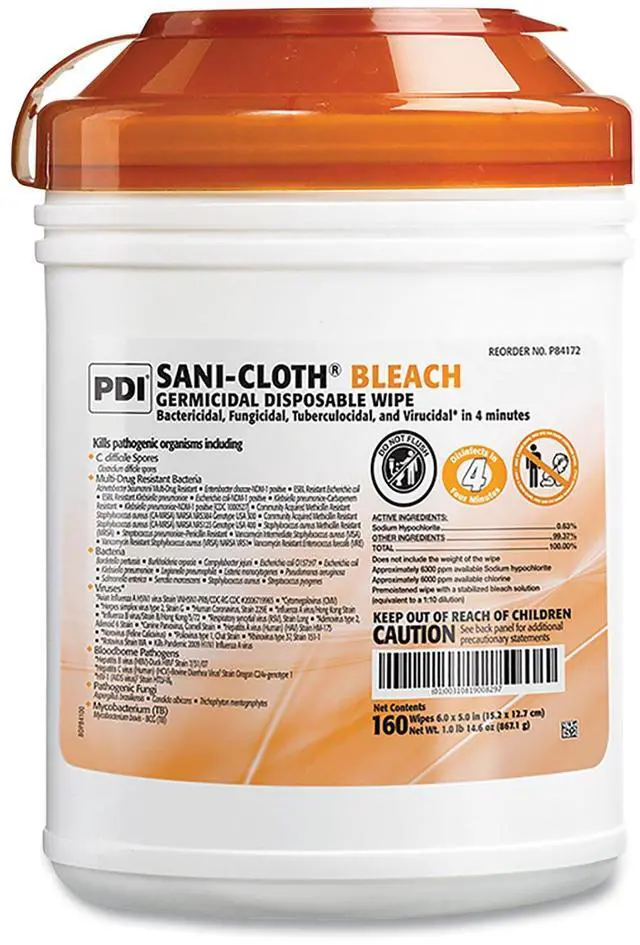 Alt view image 2 of 6 - Sani-Cloth Bleach Germicidal Disposable Wipes Unscented White 12 Count P84172