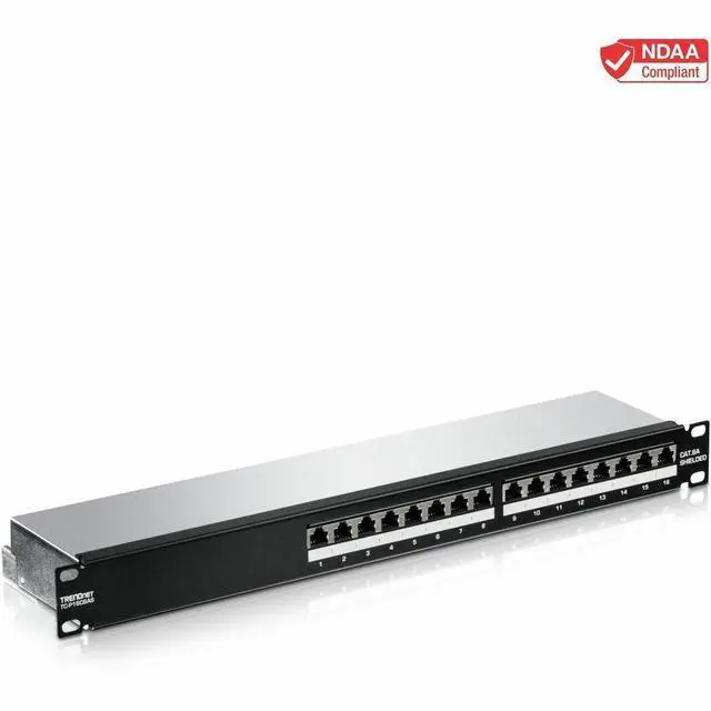 Alt view image 14 of 20 - TRENDnet TC-P16C6AS (V1.0R) 16-Port Cat6A Shielded 1U Patch Panel