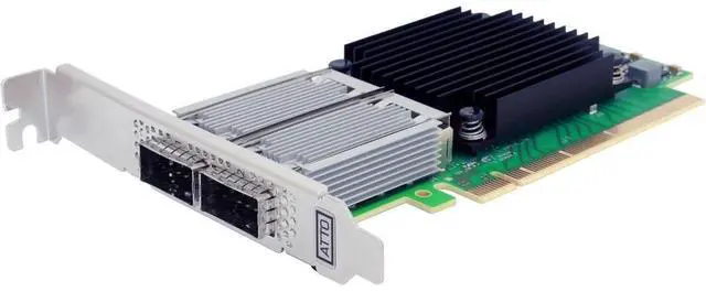 Main image of ATTO 100Gigabit Ethernet Card PCIe 3.0x16, 2 Ports, Optical Fiber FFRM-N312-000