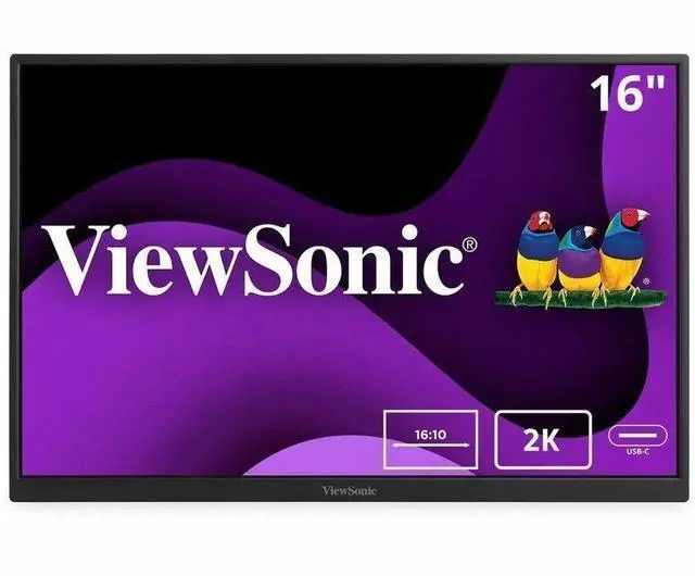 Alt view image 17 of 20 - ViewSonic VG1656-2K 16 Inch WQXGA 1600p IPS Portable Monitor with 2 Way Powered 65W USB C, and Built-in Stand with Smart Cover