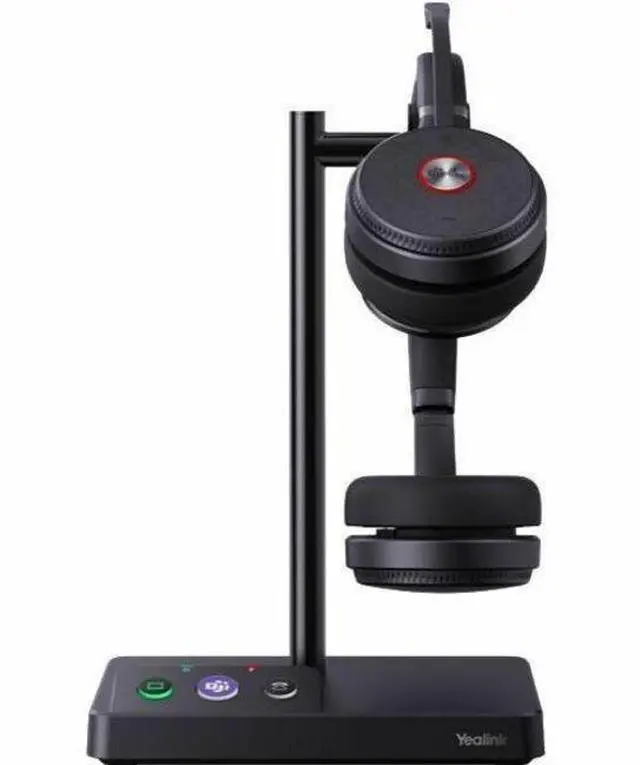 Alt view image 9 of 14 - Yealink WH62 Headset - Microsoft Teams Certification - Stereo - Wireless - DECT - 524.9 ft - 32 Ohm - 20 Hz - 20 kHz - On-ear, Over-the-head - Binaural - Ear-cup