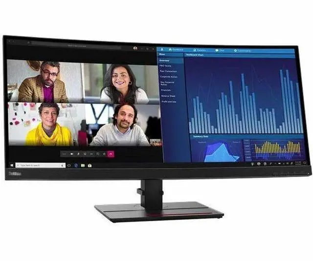 Alt view image 8 of 8 - Lenovo ThinkVision P34w-20 34" Class UWQHD Curved Screen LED Monitor - 21:9 - Raven Black - 34.1" Viewable - In-plane Switching (IPS) Technology - WLED Backlight - 3440 x 1440 - 300 Nit - 4