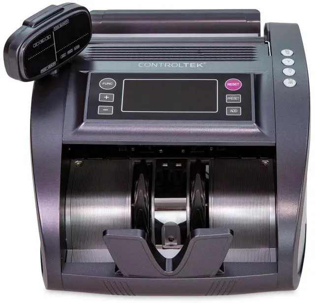 Alt view image 2 of 2 - 4820 Bill Counter with Counterfeit Detection 1200 bills/min 11.41" x 9.45" x 8.66" Charcoal Gray 500137
