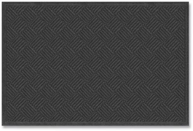 Main image of Ecomat Crosshatch Entry Mat Rectangular Charcoal Gray Crush-Resistant Ribbed Surface 48" x 72" 60461190140000600