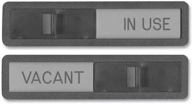 Main image of Vacant/In Use Sign In-Use; Vacant 2.5 x 10.5 Black/Silver 1519