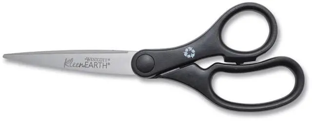 Alt view image 3 of 5 - Westcott KleenEarth Basic Plastic Handle Scissors 7" Long Pointed Black 15582