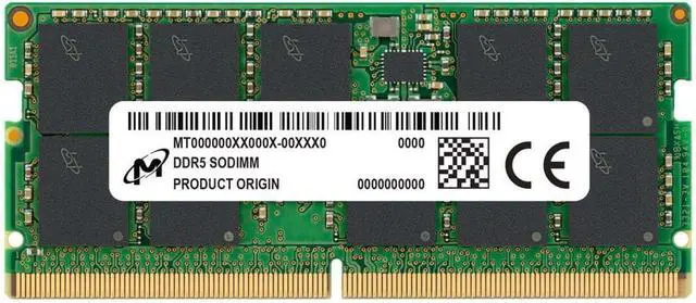 Alt view image 3 of 3 - Micron 64GB DDR5-5600 RDIMM 2Rx4 CL46 Memory Module MTC40F2046S1RC5