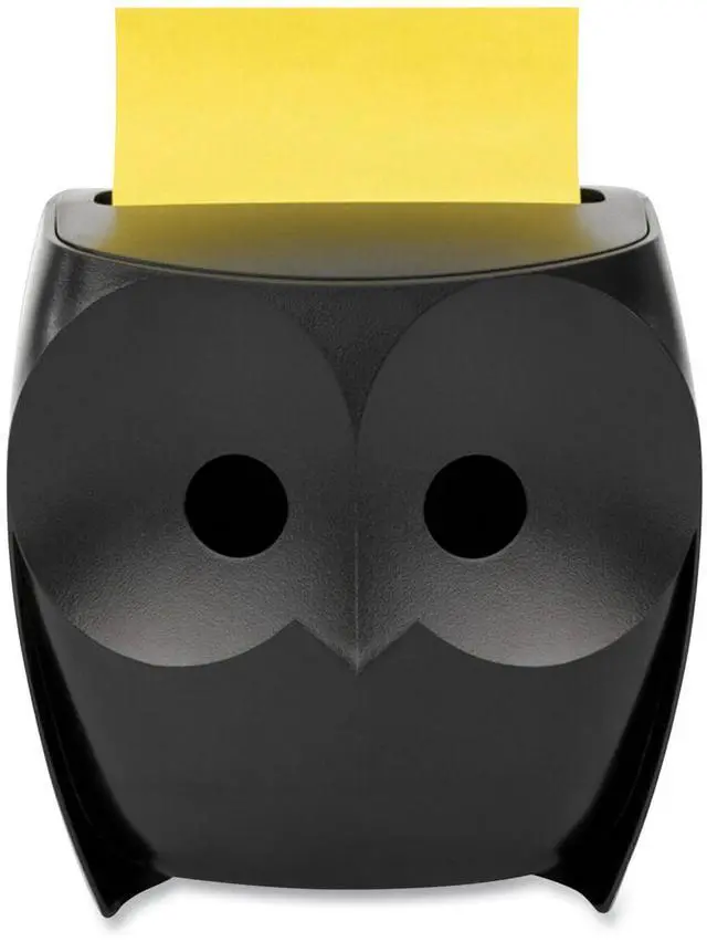 Alt view image 8 of 15 - Post-it Owl Note Dispenser, Includes 1 Pad of Post-it 3 in X 3 in Super Sticky Dispenser Pop-up Notes, 45 Sheets, OWL-330-BK