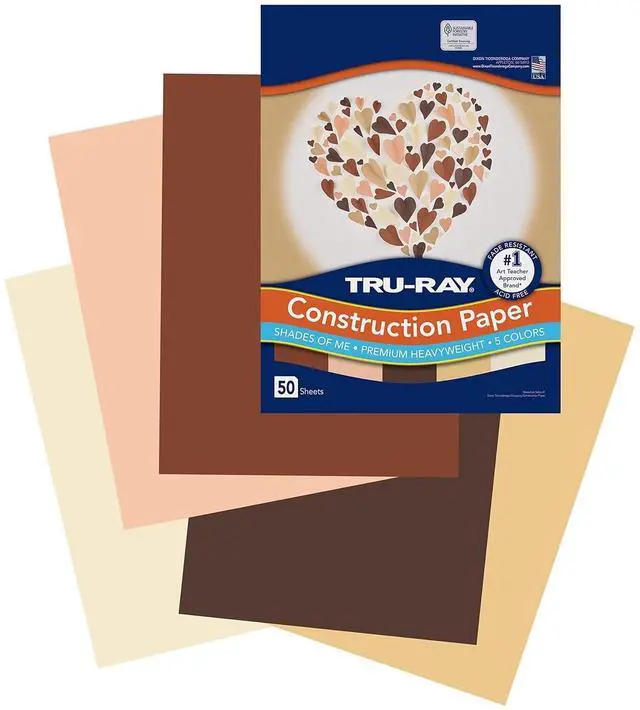 Alt view image 2 of 6 - Tru-Ray Construction Paper 9x12 Assorted Skin Tone Colors 50Ct P102949