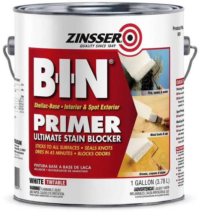 Alt view image 5 of 6 - Zinsser B-I-N Shellac-Base Oil Primer, 1-Gallon, White