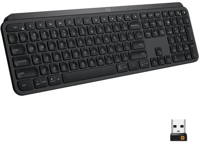 Alt view image 3 of 7 - Logitech MX Keys Advanced Wireless Illuminated Keyboard Black 920009295