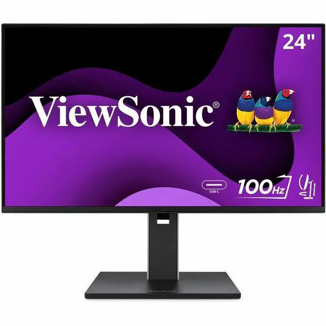 Alt view image 8 of 20 - ViewSonic VG2452 24 Inch IPS 1080p Ergonomic Monitor with Tilt, Swivel, Pivot, Height Adjust, 100Hz, USB Hub, HDMI, DisplayPort, and 65W USB C Inputs