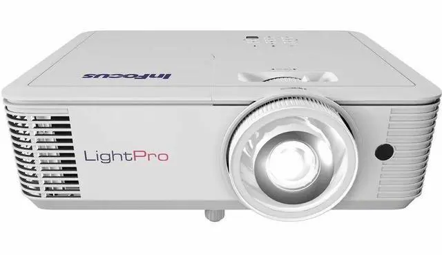 Alt view image 9 of 9 - InFocus Genesis IN0026ST 3D Short Throw DLP Projector - 16:10 - Portable - 1280 x 800 - Front - 1080p - 15000 Hour Normal Mode - WXGA - 30,000:1 - 3800 lm - HDMI - USB - Room, Presentation, Cinema, Ga