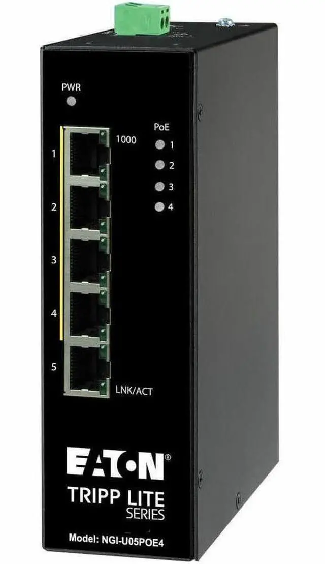 Main image of Eaton Tripp Lite Series 5-Port Unmanaged Industrial Gigabit Ethernet Switch