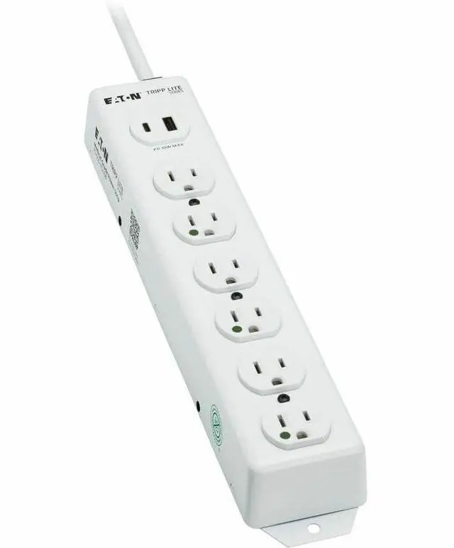 Alt view image 9 of 15 - Tripp Lite Safe-IT UL 1363 6-Outlet Medical-Grade Power Strip, 15 ft. Cord