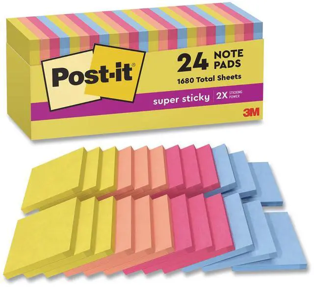 Main image of 3M Post-it Note Pads Summer Joy Colors 3x3 24 Pack 7100278446