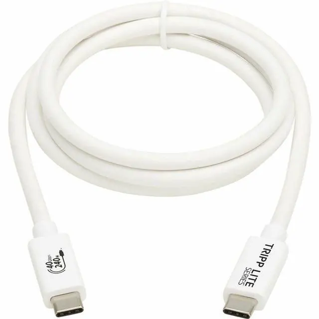 Alt view image 2 of 7 - Tripp Lite USB4 40Gbps Cable (M/M) USB-C, 8K 60 Hz, White, 3ft U521-1P0M-WH