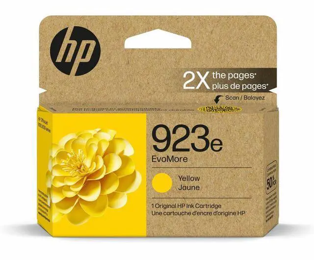 Alt view image 8 of 14 - HP EvoMore 923e Original High Yield Inkjet Ink Cartridge Yellow 1 Pack 4K0T6LN