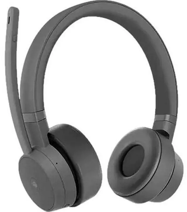 Alt view image 10 of 10 - Lenovo Wireless Stereo Headset - Stereo - Wireless - Bluetooth - 98.4 ft - 32 Ohm - 20 Hz to 20 kHz - On-ear, Over-the-head - Binaural - Circumaural - 4.27 ft Cable - Noise Canceling - Black