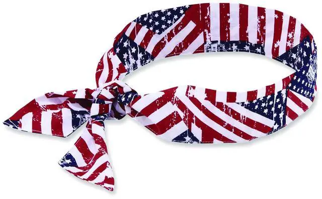 Alt view image 3 of 3 - Ergodyne Chill-Its Headband Stars & Stripes Cooling Bandana 12303