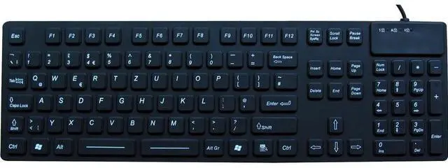 Alt view image 2 of 11 - Waterproof Industrial Medical USB Keyboard with Clear Silicon Keyboard Cover