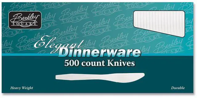 Main image of Elegant Dinnerware Heavyweight Cutlery Knife Plastic White 500/Box AFK89004