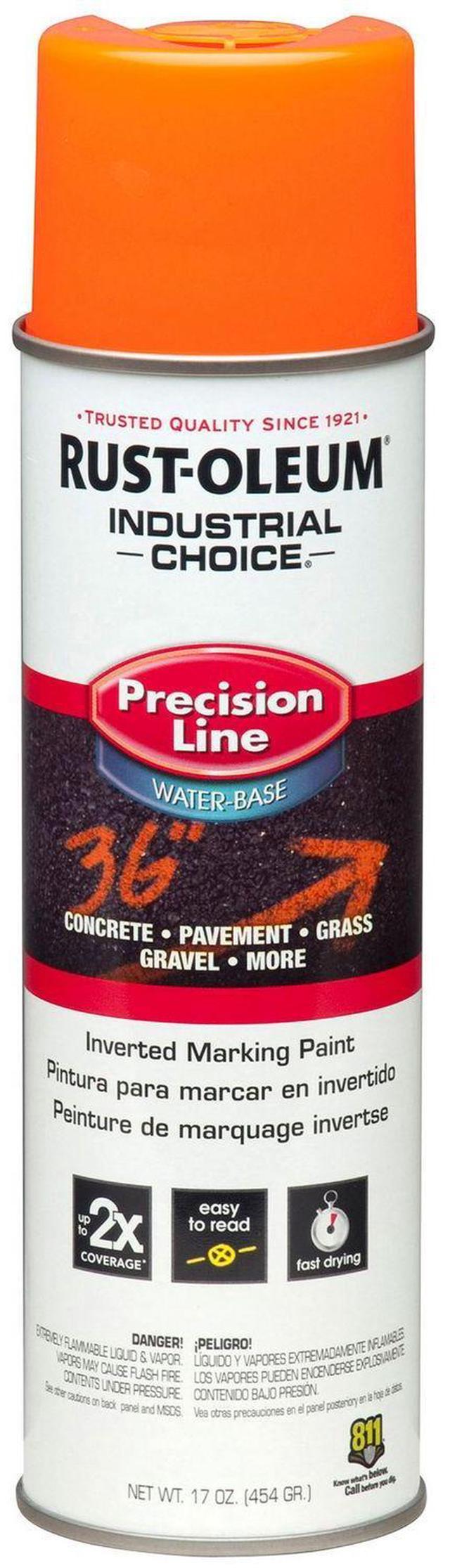 Alt view image 8 of 9 - RUST-OLEUM 203036 Inverted Marking Paint Aerosol, 17 oz., Fluorescent Orange