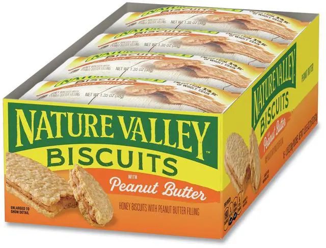Alt view image 4 of 4 - Nature Valley SN47878 Flavored Biscuits, Peanut Butter, Honey - Box - 1.35 oz. - 16 / Box