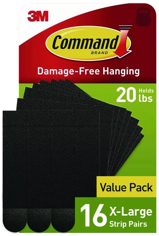 Alt view image 10 of 16 - Command X-Large Picture Hanging Strips Black 16/Pack (17217BLK-16NA)