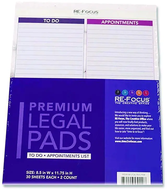 Alt view image 11 of 16 - Re-Focus the Creative Office Premium Pink Legal Pad, 30 Sheets/Pad, 2 Pads