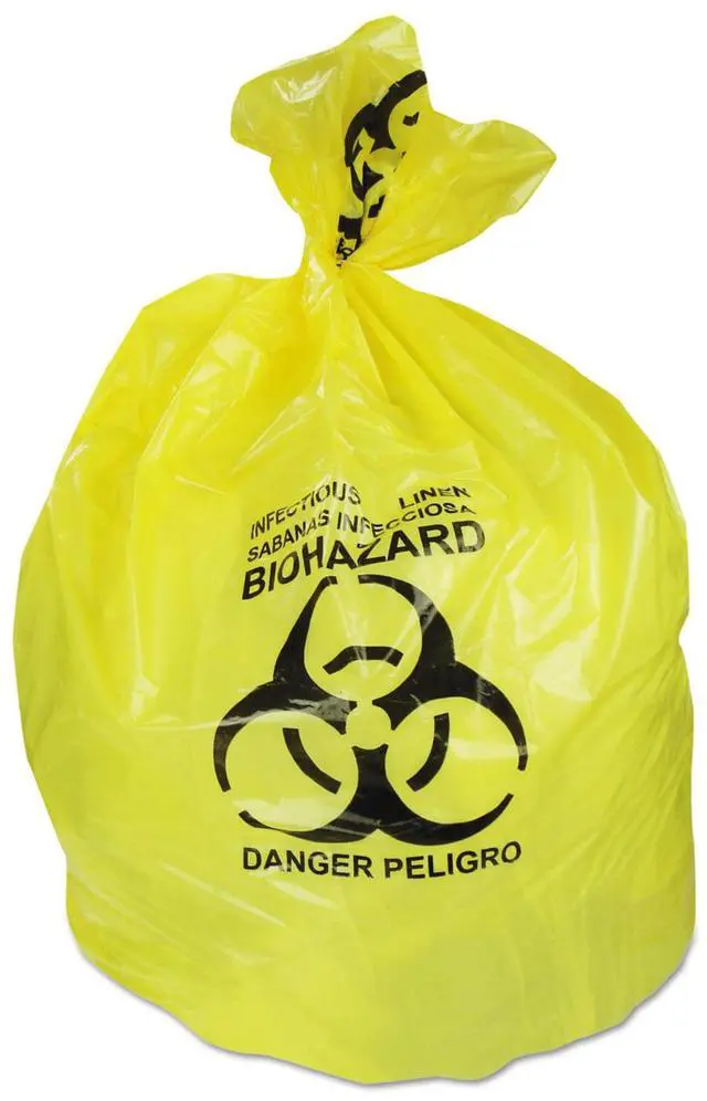Main image of Healthcare Biohazard Printed Can Liners 30 gal 1.3 mil 30" x 43" Yellow 200/Carton A6043PY