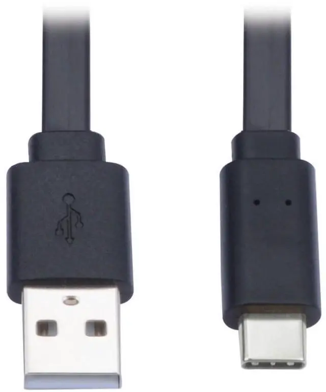 Alt view image 3 of 14 - Tripp Lite USB-A to USB-C Flat Cable (M/M) Black 3 ft. (0.9 m)