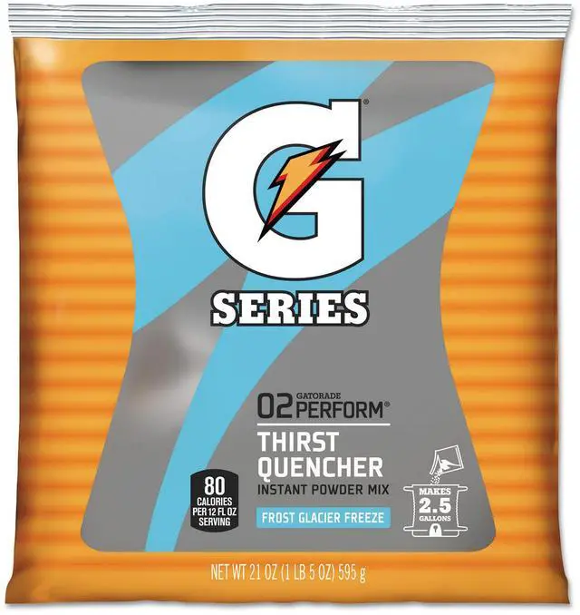 Alt view image 2 of 4 - G Series 02 Perform® Thirst Quencher Instant Powder, 21 Oz, Pouch, 2.5 Gal Yield, Glacier Freeze