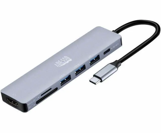 Alt view image 10 of 16 - Adesso AUH-4025 Docking Station - for Notebook/Flash Drive/Memory Card Reader/Monitor/Tablet/Smartphone - Charging Capability - Memory Card Reader - SD, TransFlash - USB Type C - 2 Displays Supported