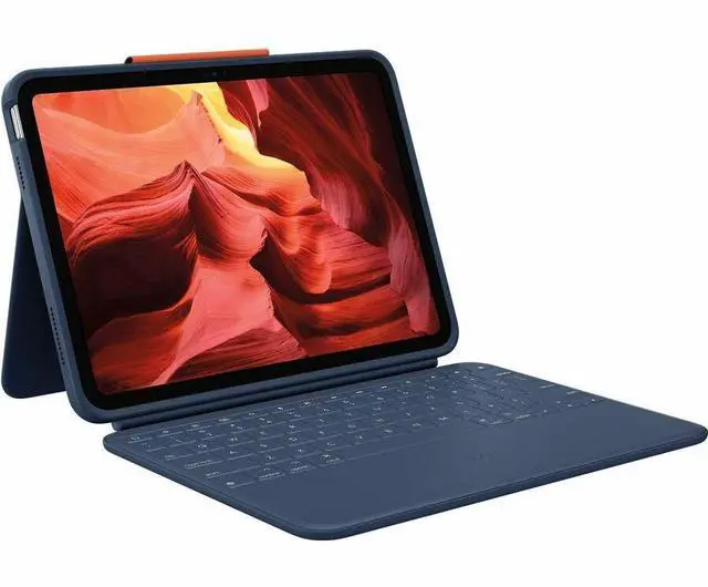 Alt view image 9 of 16 - Logitech RUGGED COMBO 4 Protective keyboard case for iPad (10th gen) 920-011133