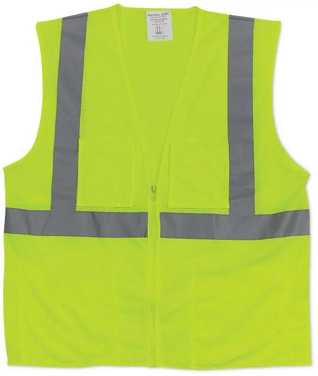Main image of Zipper Safety Vest 2X-Large Hi-Viz Lime Yellow 302MVGZLY2X