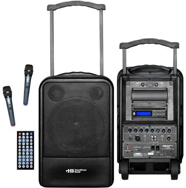 Alt view image 16 of 16 - HamiltonBuhl High Quality PA System - DVD/CD/MP3 Bluetooth and Wireless Handheld Microphones