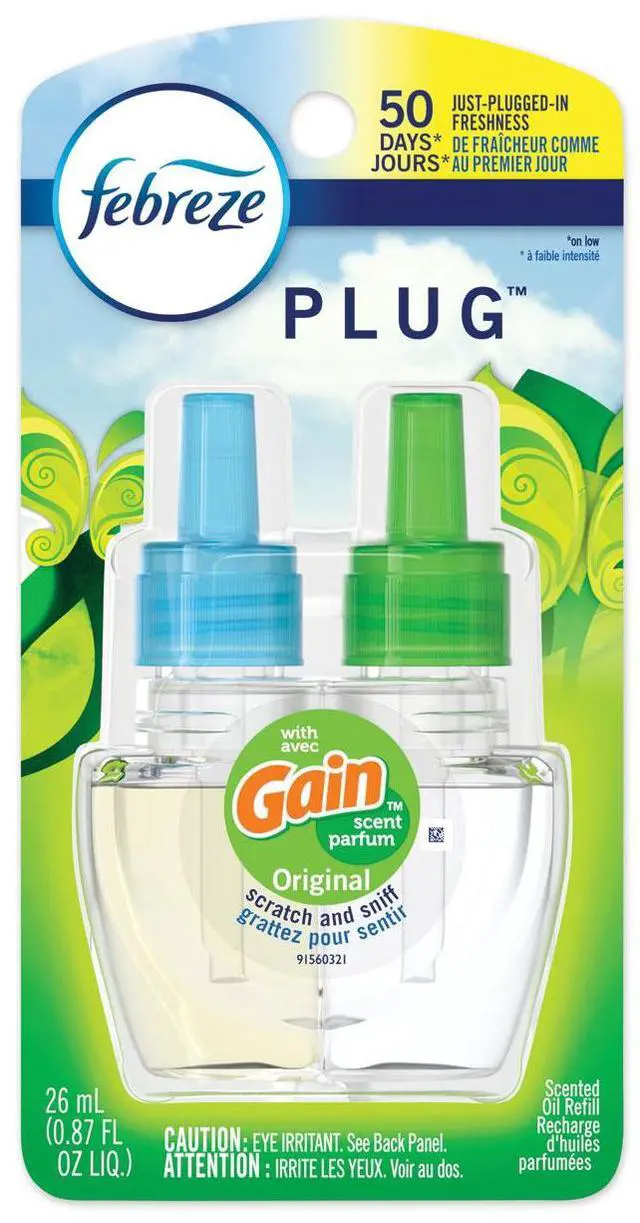 Alt view image 9 of 20 - Febreze PLUG Air Freshener Refills Gain Original 0.87 oz 74903EA