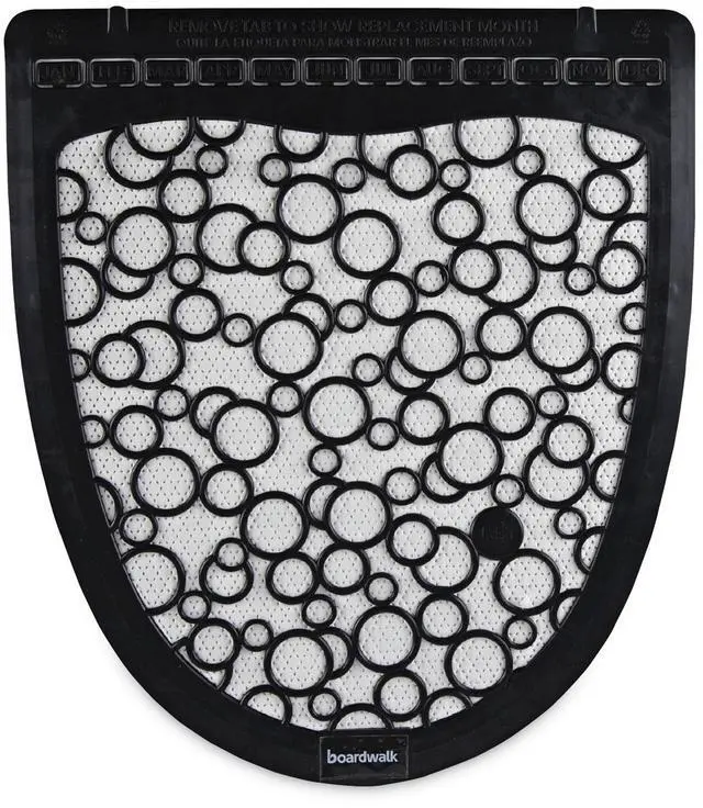 Alt view image 5 of 9 - Boardwalk Urinal Mat 2.0, Rubber, 17.5 X 20, Black/White, 6/Carton UMBW