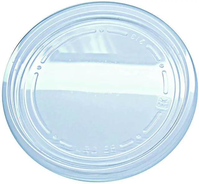 Alt view image 2 of 4 - Recycleware Round Deli Container Lids Flat Plug Fit Clear Plastic 500/Carton 000000000009501020