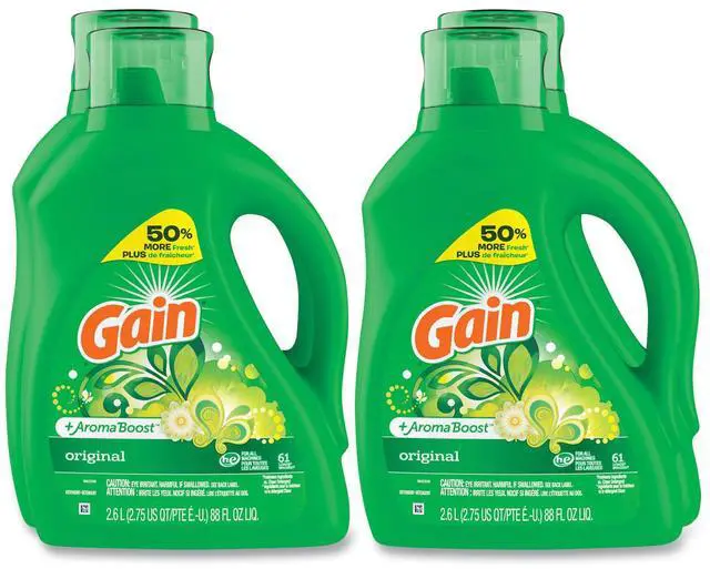 Alt view image 2 of 8 - Liquid Laundry Detergent Gain Original Scent 88 oz Pour Bottle 4/Carton 80745070