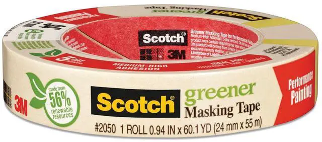 Main image of 3M Scotch Greener Masking Tape 2050 3" Core 0.94" x 60 yds Beige 205024A