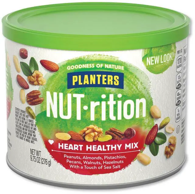 Alt view image 6 of 7 - Kraft Planters Heart Healthy Mix Assorted Nuts 9.75oz. Green 05957